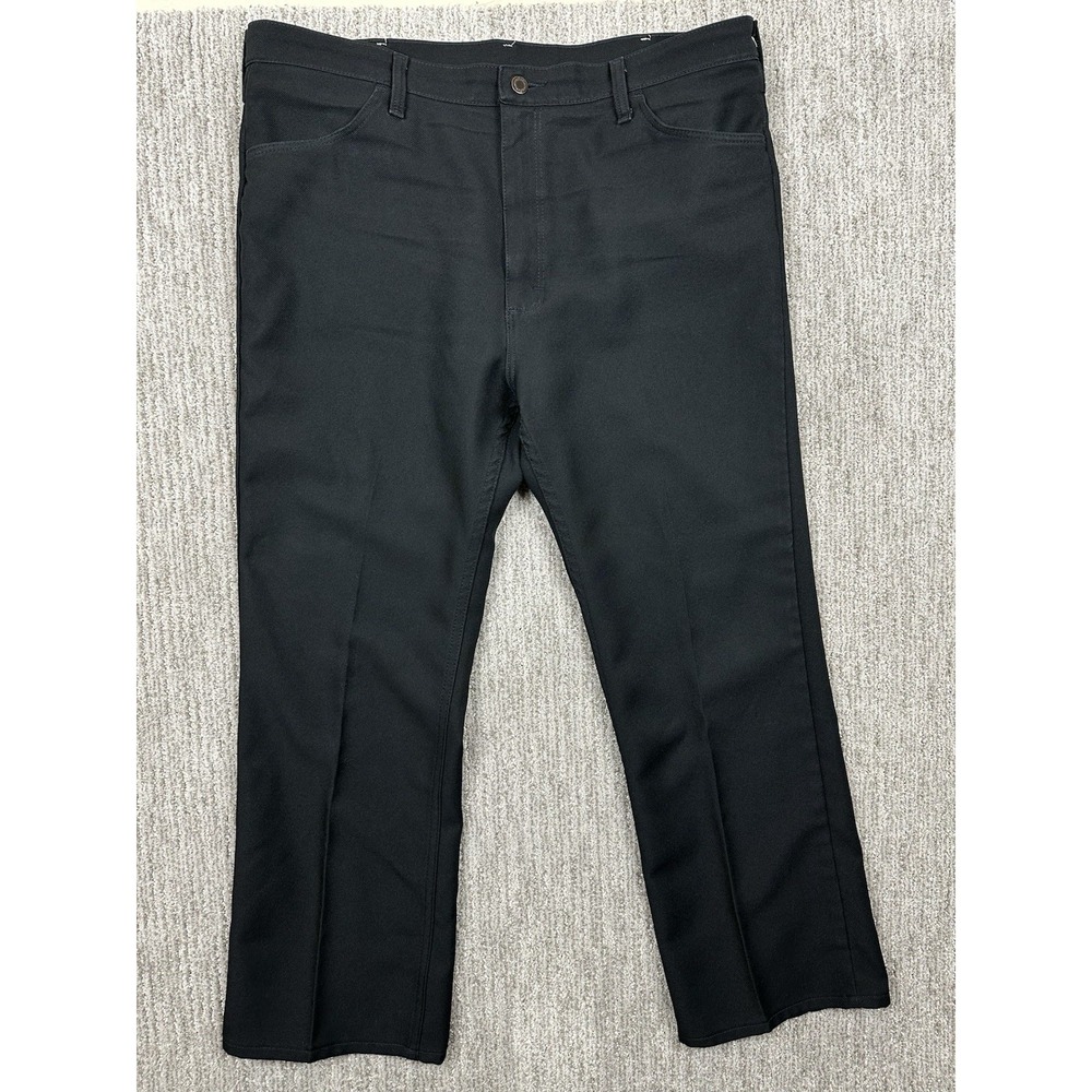 Vtg Wrangler Wrancher Dress Jeans Black 82BK Men's Polyester 40x30 Made In USA